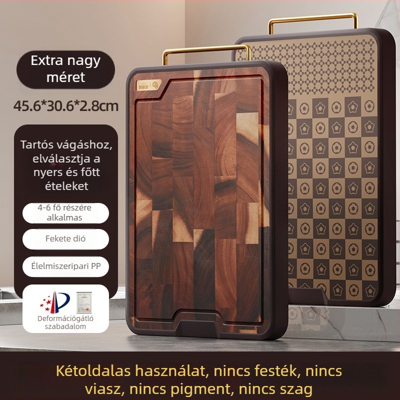Ebónyból készült tömörfa vágódeszka, antibakteriális és penészálló, konyhai eszköz, élelmiszer-minőség