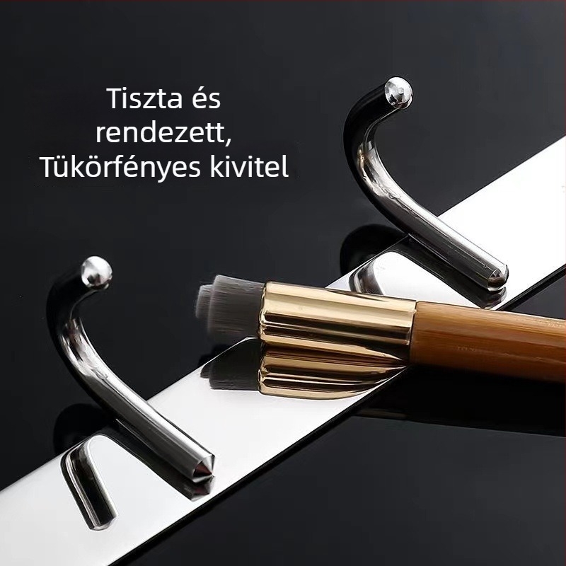 Falra szerelhető 304 rozsdamentes acél akasztó, fúrás nélküli telepítés, fürdőszoba és konyha használatra, fényes felülettel