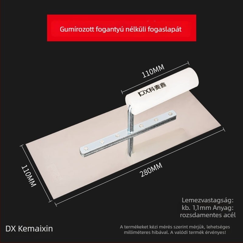 Rozsdamentes acél fogazott glettvas, lapos pengével, Kemaixin márka