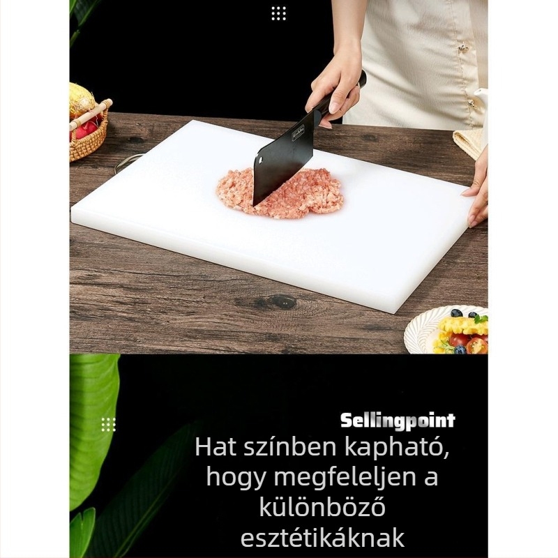 Élelmiszer-minőségű PE antibakteriális és penészálló vágódeszka, színkódolt műanyag konyhai deszka