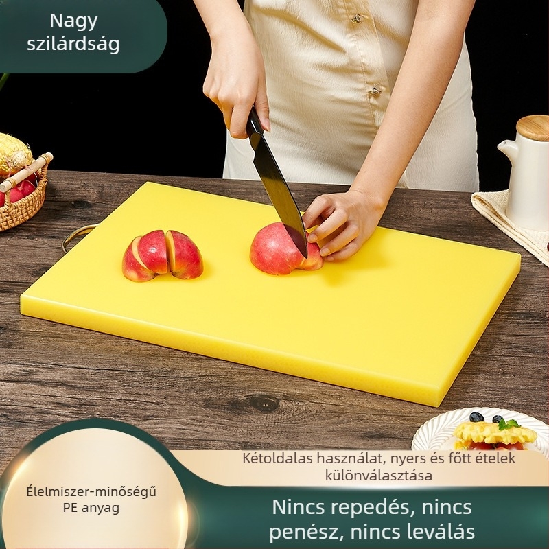 Élelmiszer-minőségű PE antibakteriális és penészálló vágódeszka, színkódolt műanyag konyhai deszka