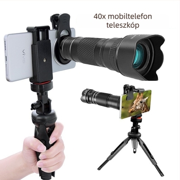 40x mobiltelefonos teleobjektív monokuláris teleszkóp kültéri koncertekhez — 4K felbontás, 36 mm kimeneti pupilla