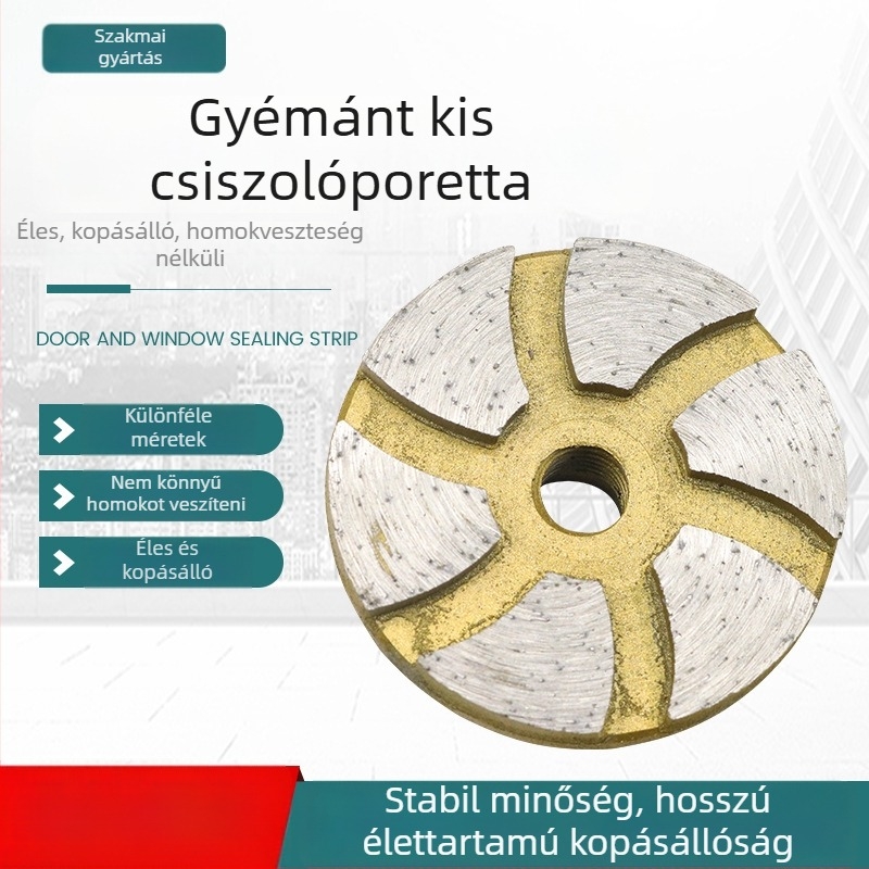 Gyémánt csiszolófej – tál alakú, szinterezett csiszolókorong kőfeldolgozáshoz, kompatibil szögcsiszolóval, Hengya
