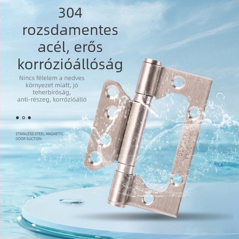 Rozsdamentes acél zsanér HY1, felületkezelés polírozott elektroplattázás, BUTE márka