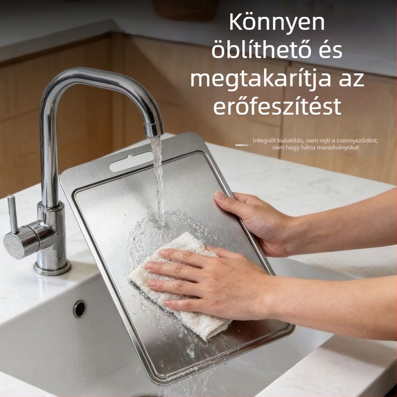 Tiszta titánból készült vágódeszka konyhára – hordozható, összecsukható, kétoldalas, antibakteriális, antifungális, sterilizálható