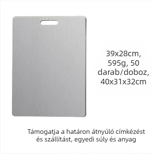 Rozsdamentes acél vágódeszka – penészálló, antibakteriális, csúszásmentes, kétoldalas, háztartási használatra