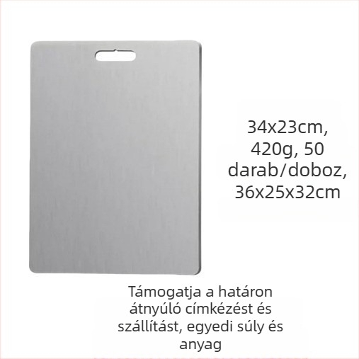 Rozsdamentes acél vágódeszka – penészálló, antibakteriális, csúszásmentes, kétoldalas, háztartási használatra