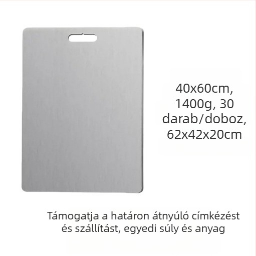 Rozsdamentes acél vágódeszka – penészálló, antibakteriális, csúszásmentes, kétoldalas, háztartási használatra