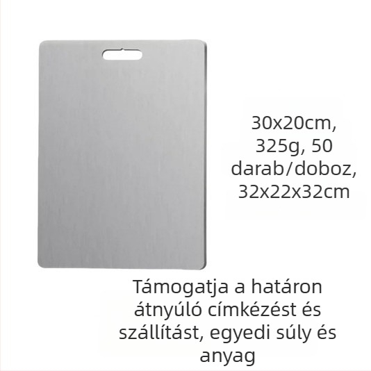 Rozsdamentes acél vágódeszka – penészálló, antibakteriális, csúszásmentes, kétoldalas, háztartási használatra
