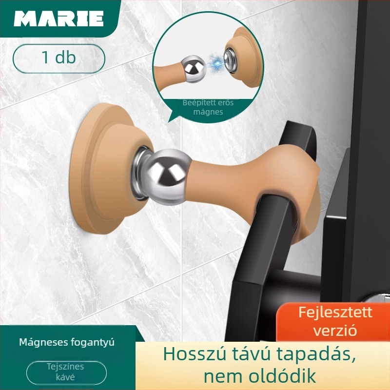 Mágneses ajtócsapó, szilikonból, falra szerelve, szilikon felülettel, Macaron modell