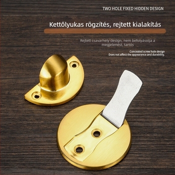 Padlóhoz rögzített mágneses ajtó stopper - Zn ötvözet, polírozott felület, kézi működtetés, modern minimalista stílus