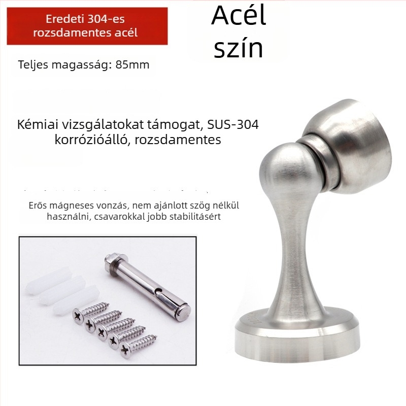 Ajtó stopper 881/882, rozsdamentes acél 304, csiszolt felület, fali szerelés