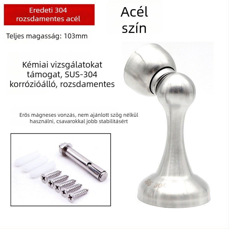 Ajtó stopper 881/882, rozsdamentes acél 304, csiszolt felület, fali szerelés