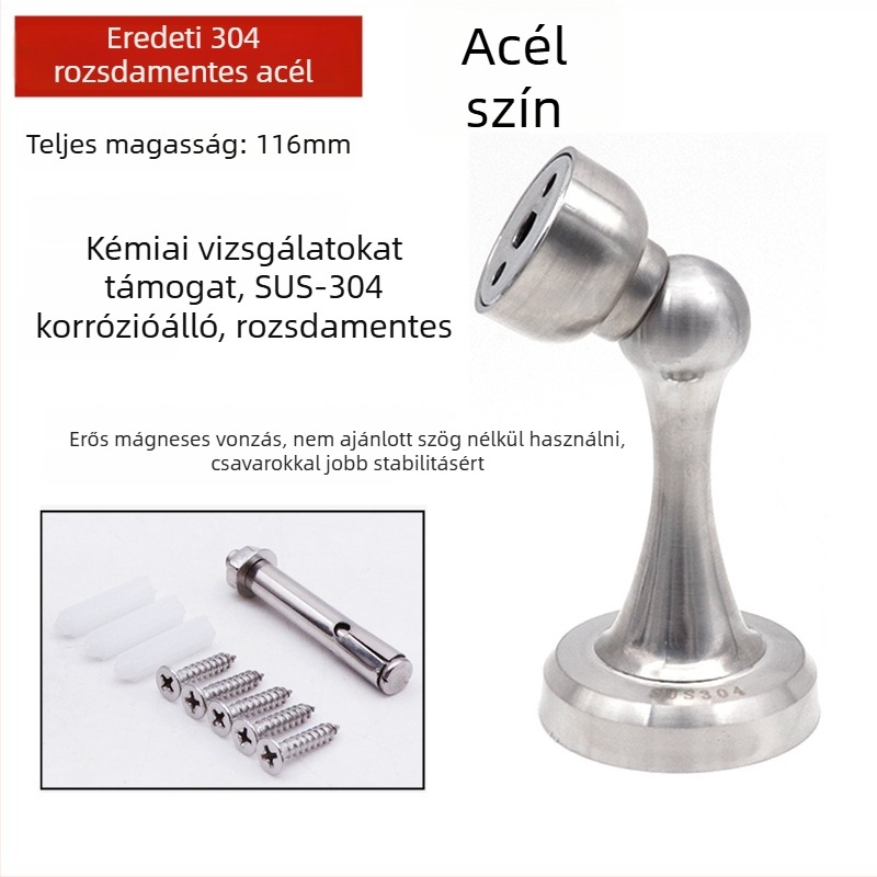 Ajtó stopper 881/882, rozsdamentes acél 304, csiszolt felület, fali szerelés