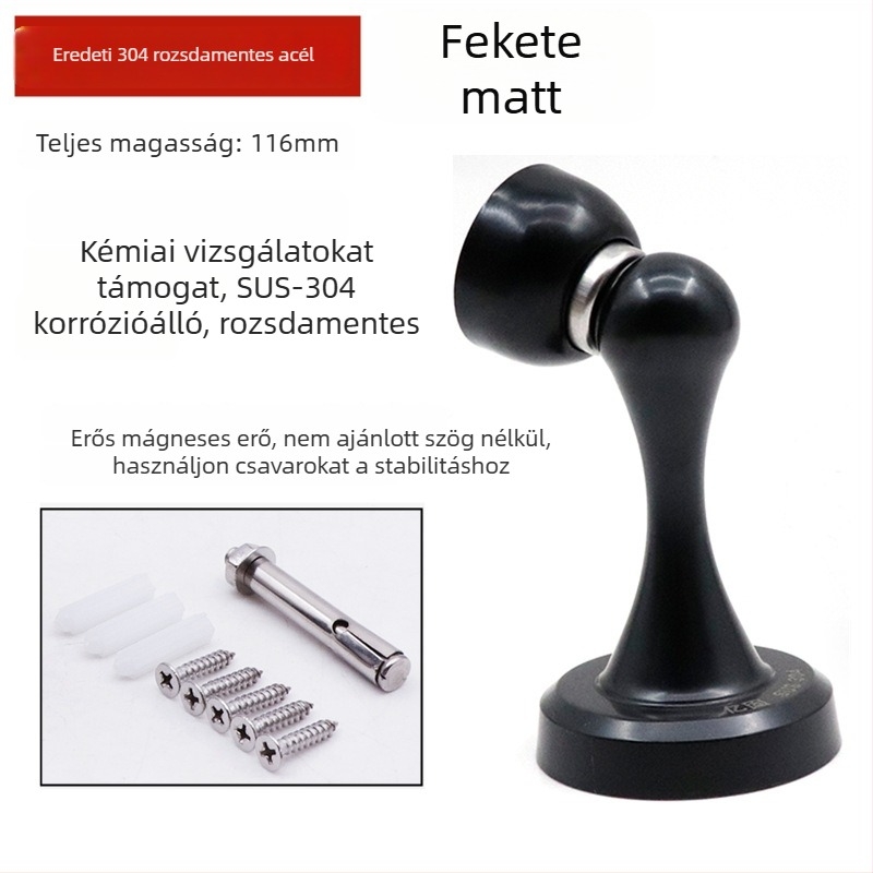 Ajtó stopper 881/882, rozsdamentes acél 304, csiszolt felület, fali szerelés