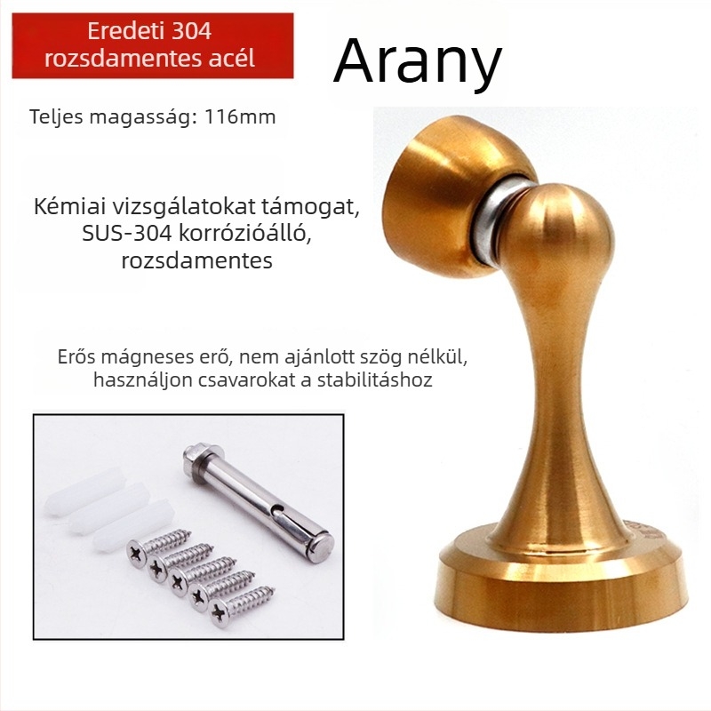 Ajtó stopper 881/882, rozsdamentes acél 304, csiszolt felület, fali szerelés