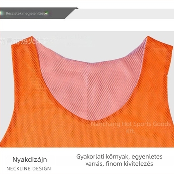 Két rétegű edzőmellény kettős hálóval elöl és hátul futballcsapatok számára logóval és számmal testreszabható