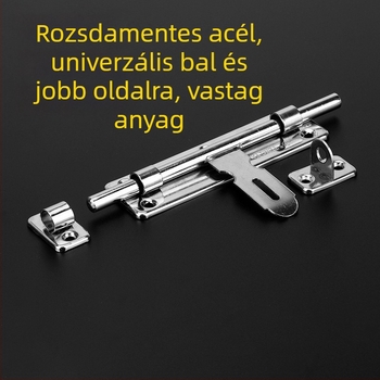 Rozsdamentes acél ajtózár latch, bal és jobb tüskékkel, ezüst felülettel, modern minimalist stílus
