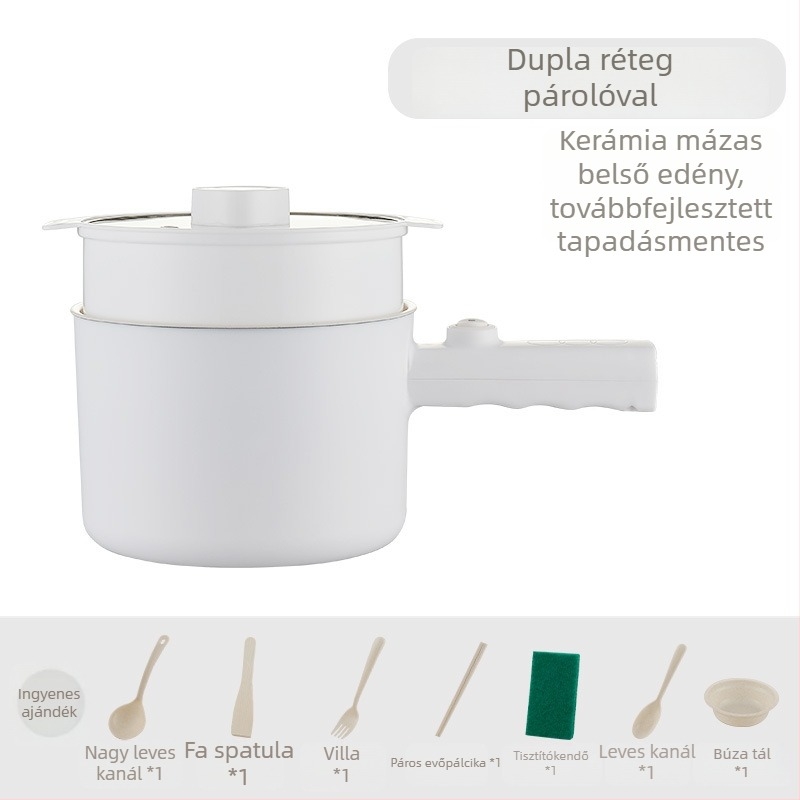 Kompakt elektromos tésztát főző edény – multifunkcionális mini lábas kollégiumi használatra, 1–2 L