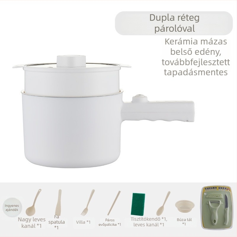 Kompakt elektromos tésztát főző edény – multifunkcionális mini lábas kollégiumi használatra, 1–2 L
