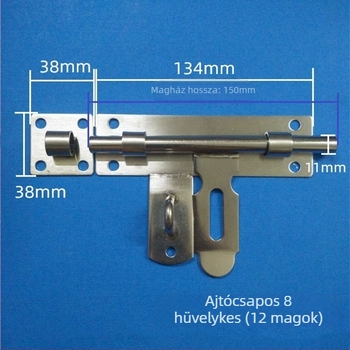 Rozsdamentes acél ajtózár, nehéz kivitel, modell hxs12, felület dróthúzott, márka He Xingshun