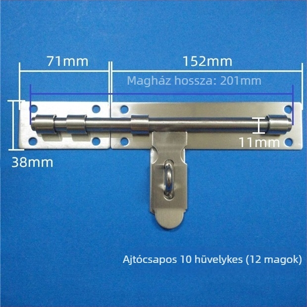 Rozsdamentes acél ajtózár, nehéz kivitel, modell hxs12, felület dróthúzott, márka He Xingshun
