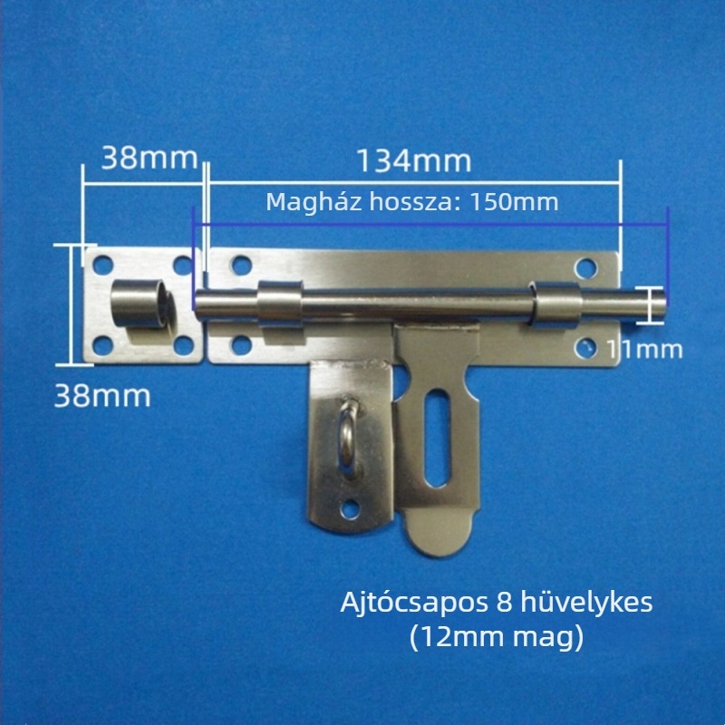 Rozsdamentes acél ajtózár, nehéz kivitel, modell hxs12, felület dróthúzott, márka He Xingshun