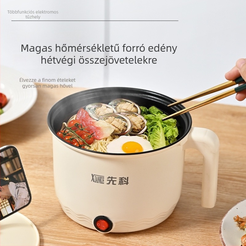 Multifunkcionális elektromos főzőedény és wok, tapadásmentes, háztartási elektromos forró fazék, kompakt méret, 1–2 L, 800 W