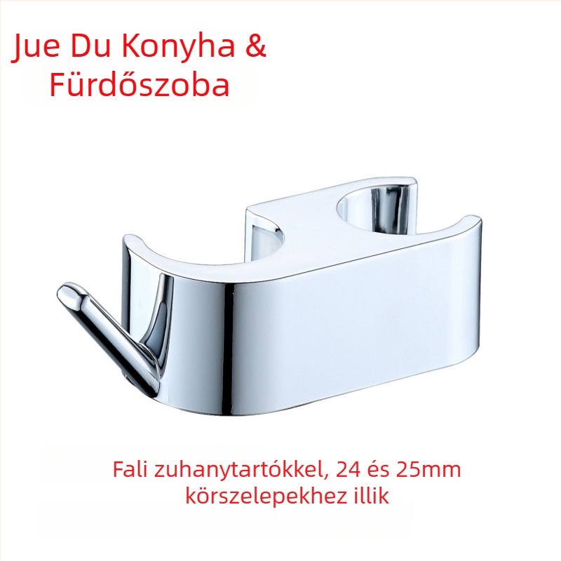 Dupla akasztós zuhanytartó fúrás nélkül, állítható emelőrúd, zuhanyfej tartó – zuhany szett kiegészítők (Modell: 8888 • Anyag: Műanyag • Felületkezelés: Elektroplating • Márka: Juedu)
