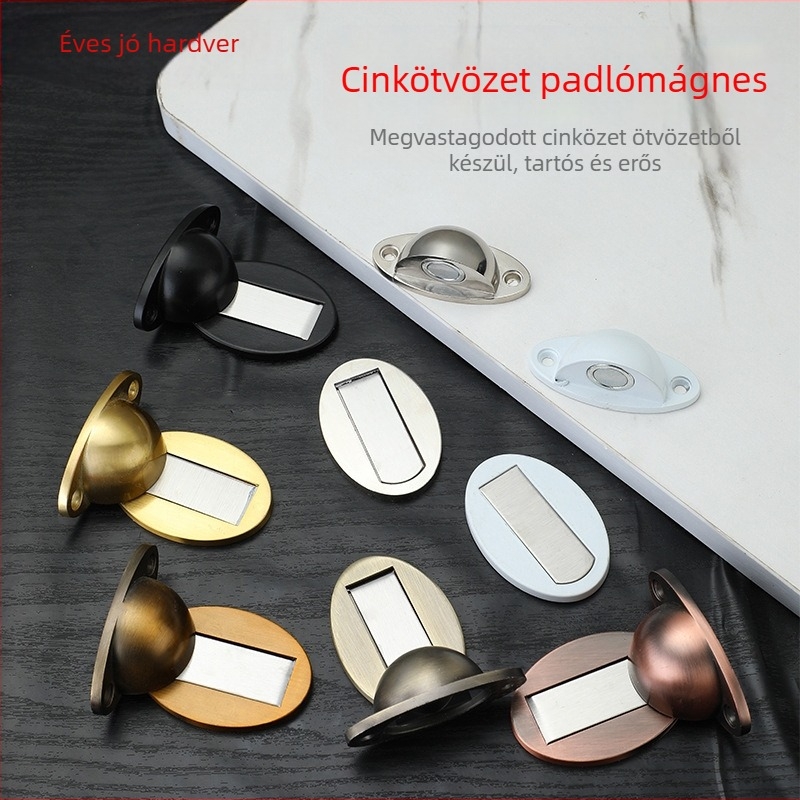 Padló-felületi mágneses ajtómegállító, cinkötvözetből, Modell 305, kézi működtetés, modern egyszerű stílus