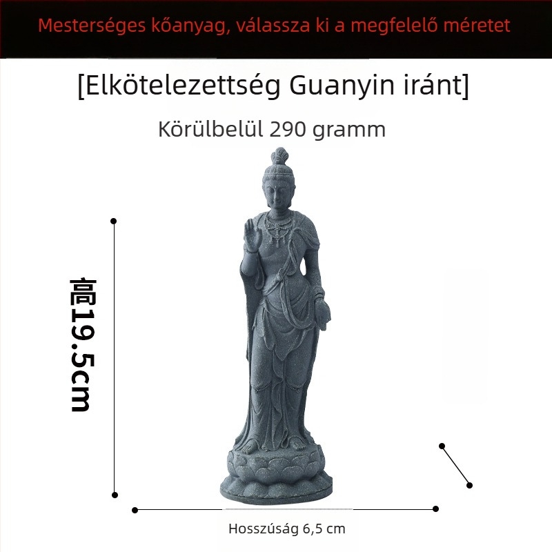 Buddha szobor akváriumi táj dekorációhoz, szintetikus gyanta, kínai stílus, márka Flowers and Apparatus