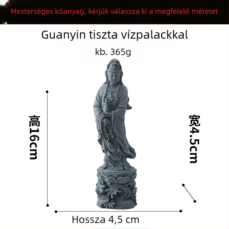 Buddha szobor akváriumi táj dekorációhoz, szintetikus gyanta, kínai stílus, márka Flowers and Apparatus