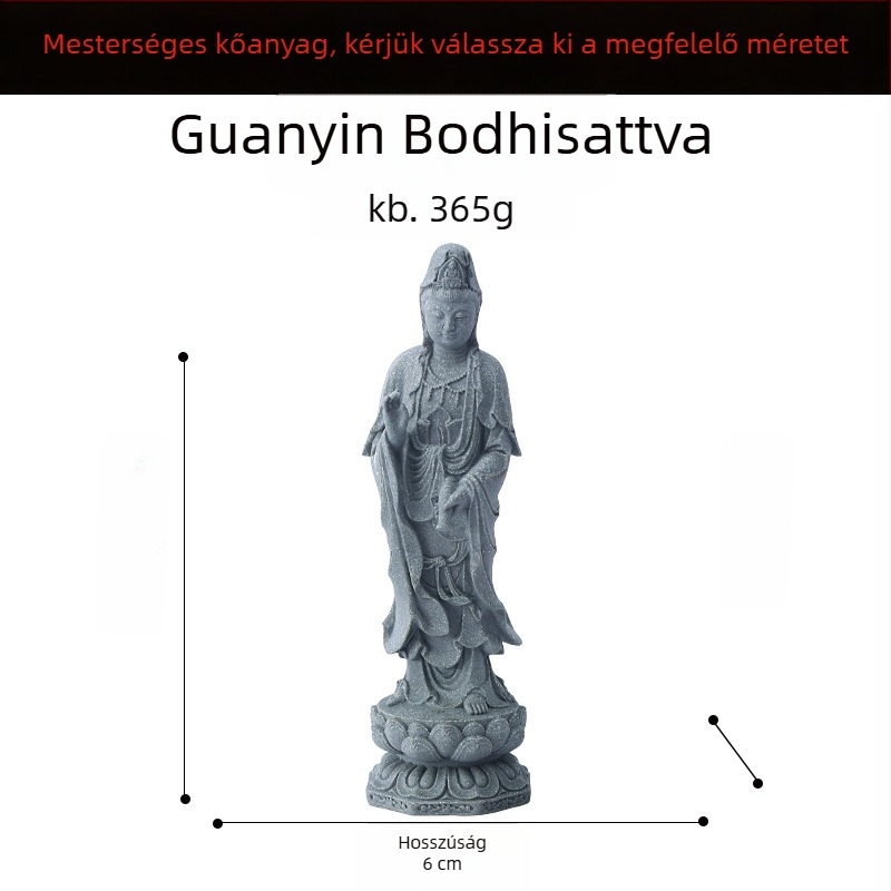 Buddha szobor akváriumi táj dekorációhoz, szintetikus gyanta, kínai stílus, márka Flowers and Apparatus