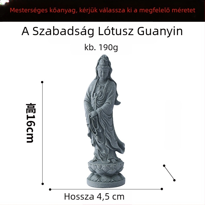Buddha szobor akváriumi táj dekorációhoz, szintetikus gyanta, kínai stílus, márka Flowers and Apparatus