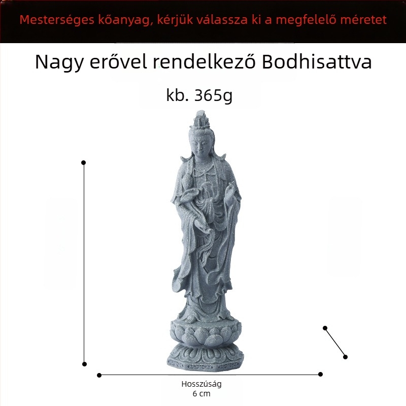 Buddha szobor akváriumi táj dekorációhoz, szintetikus gyanta, kínai stílus, márka Flowers and Apparatus