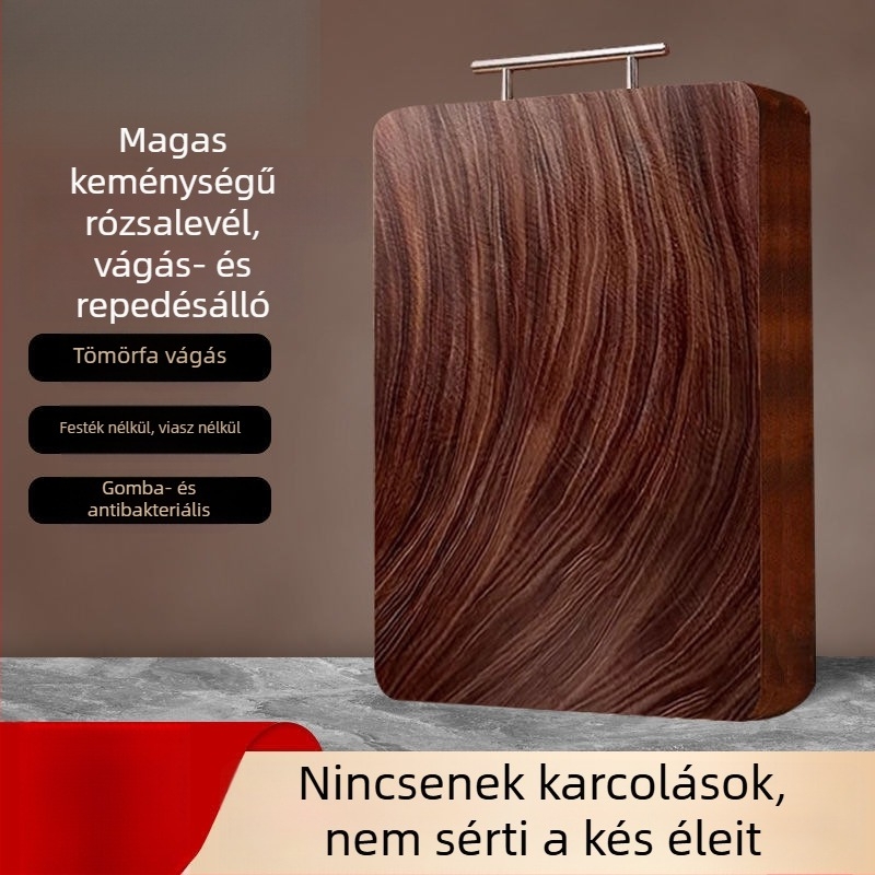 Rózsafa tömörfa vágódeszka, csúszásmentes, antibakteriális, gombásodás elleni, egyszerű és modern stílus