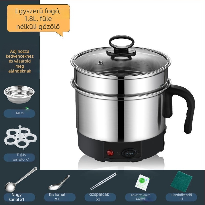 Rozsdamentes acélból készült elektromos főzőedény – többfunkciós, kivehető és mosható belső tartállyal