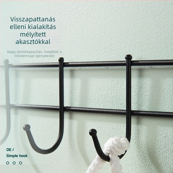 Fúrás nélküli falikampó ragasztóval – vasból készült, modern minimalista stílus, teherbírás 3–5 kg, egy darabból álló kialakítás
