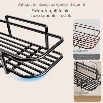 Kész sarokpolc fürdőszobába, vasból, skandináv stílusú, multifunkcionális, falra szerelhető