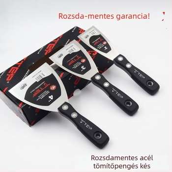 Rozsdamentes acél vakoló kés vastagított élű, eszköz a falak gletteléséhez
