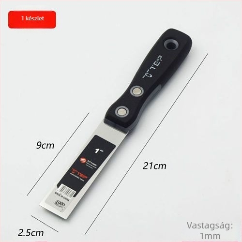 Rozsdamentes acél vakoló kés vastagított élű, eszköz a falak gletteléséhez