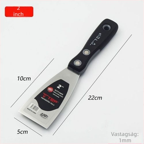 Rozsdamentes acél vakoló kés vastagított élű, eszköz a falak gletteléséhez
