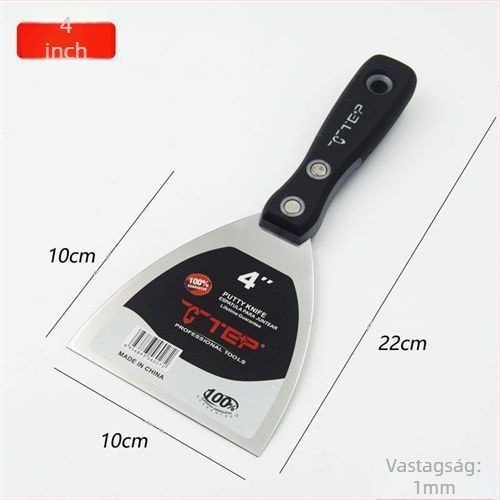Rozsdamentes acél vakoló kés vastagított élű, eszköz a falak gletteléséhez