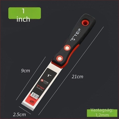 Rozsdamentes acél vakoló kés vastagított élű, eszköz a falak gletteléséhez