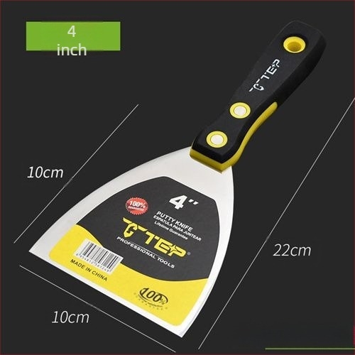 Rozsdamentes acél vakoló kés vastagított élű, eszköz a falak gletteléséhez