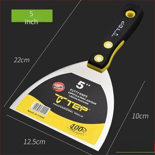 Rozsdamentes acél vakoló kés vastagított élű, eszköz a falak gletteléséhez