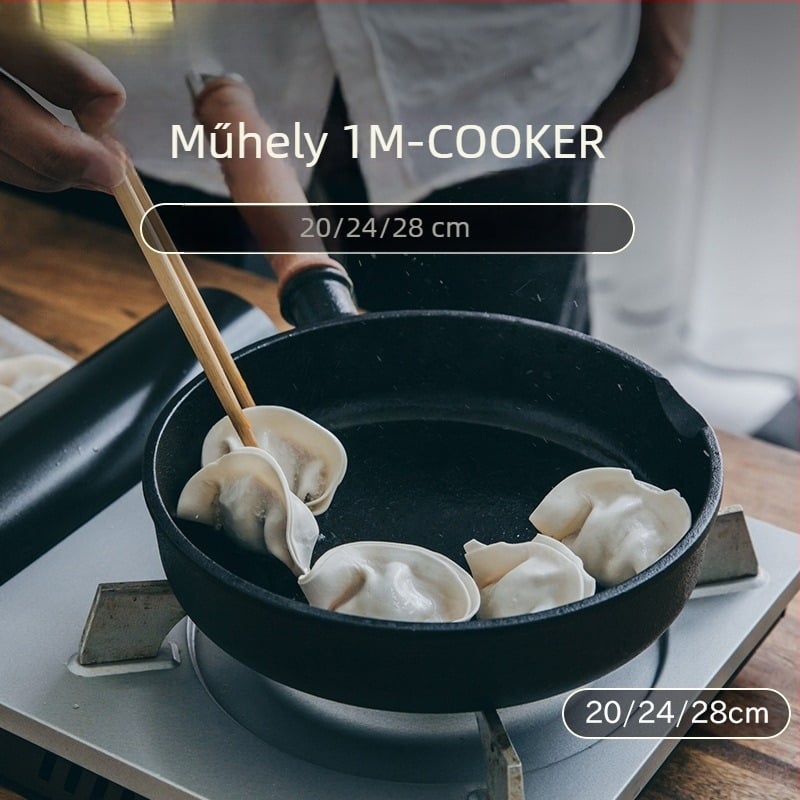 Bevonat nélküli vas serpenyő, kis méretű, tojásokhoz, palacsintákhoz, steakhez és gombócokhoz