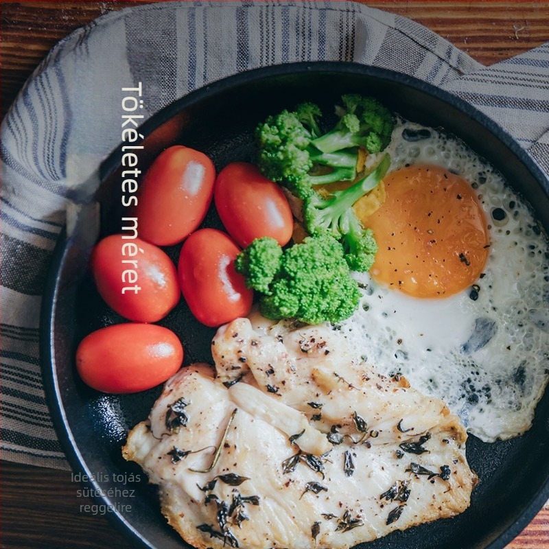 Bevonat nélküli vas serpenyő, kis méretű, tojásokhoz, palacsintákhoz, steakhez és gombócokhoz