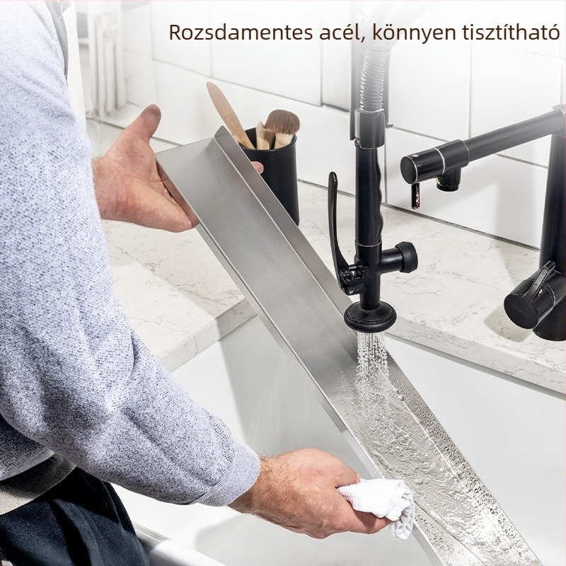 Falra szerelhető mágneses konyhai tároló – rozsdamentes acélból, fűszertartó gáztűzhelyhez