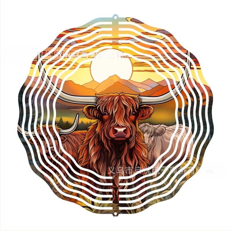 3D fém szélcsengő állatmotívummal — nyomtatott fém dekoráció a belső udvarokhoz, kertekhez és erkélyekhez